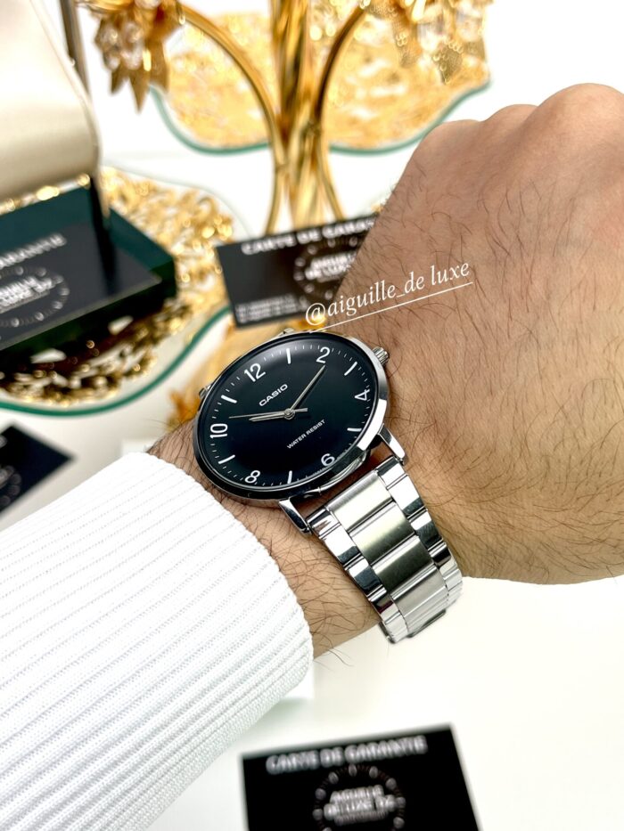 Casio Homme MTP-VT03L-1B Cuir Noir Sobriété Polyvalence Cadran Noir MTP-VT03L-1B https://aiguilledeluxe.com original Algerie DZ