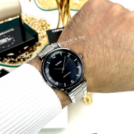 Casio Homme MTP-VT03D-1B Acier Inoxydable Élégance Cadran Noir (Copie) MTP-VT03D-1B-1 https://aiguilledeluxe.com original Algerie DZ