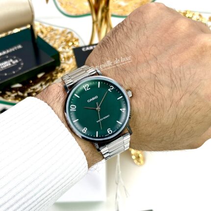 Casio Homme MTP-VT03D-3B Acier Inoxydable Sobriété Cadran Vert MTP-VT03D-3B https://aiguilledeluxe.com original Algerie DZ