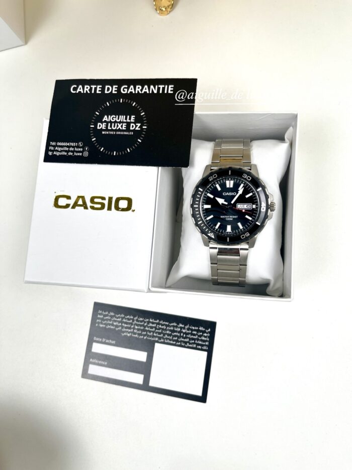 Casio Homme MTD‑125D‑1A1 Montre Plongée Quartz Acier Robuste Cadran Noir Résistance 100 m MTD-125D-1A1 https://aiguilledeluxe.com original Algerie DZ