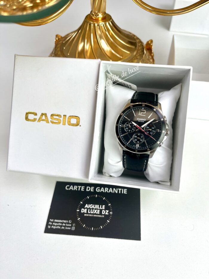 Casio Homme MTP‑1374L‑1A Chrono Classique Cuir Noir Jour/Date MTP-1374L-1A https://aiguilledeluxe.com original Algerie DZ