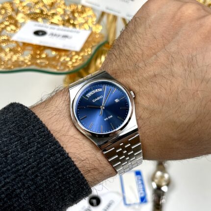 Casio Homme MTP‑B146D‑2A Quartz Acier Rétro Cadran Bleu Résistance Jour/Date (⌀ 35 mm) MTP-B146D-2A https://aiguilledeluxe.com original Algerie DZ