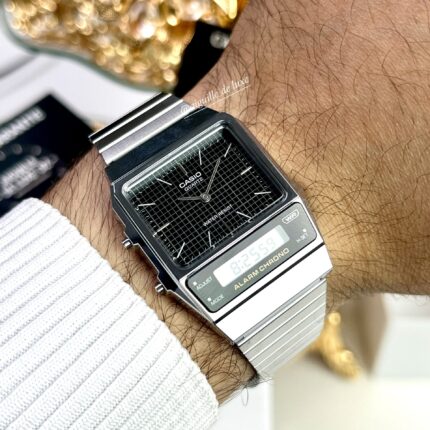 Casio Unisexe AQ‑800E‑1A Montre Vintage Analog-Digital Rétro Cadran Noir AQ‑800E‑1A https://aiguilledeluxe.com original Algerie DZ