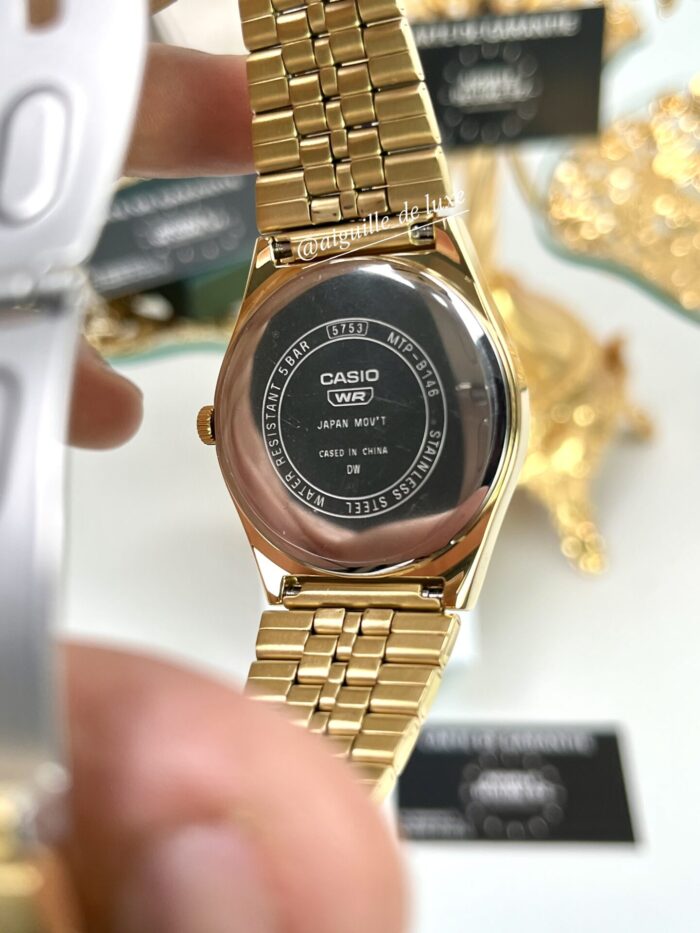 Casio Unisexe MTP‑B146G‑9A Quartz Acier Doré Charme Cadran Champagne Jour/Date MTP-B146D-2A-1 https://aiguilledeluxe.com original Algerie DZ