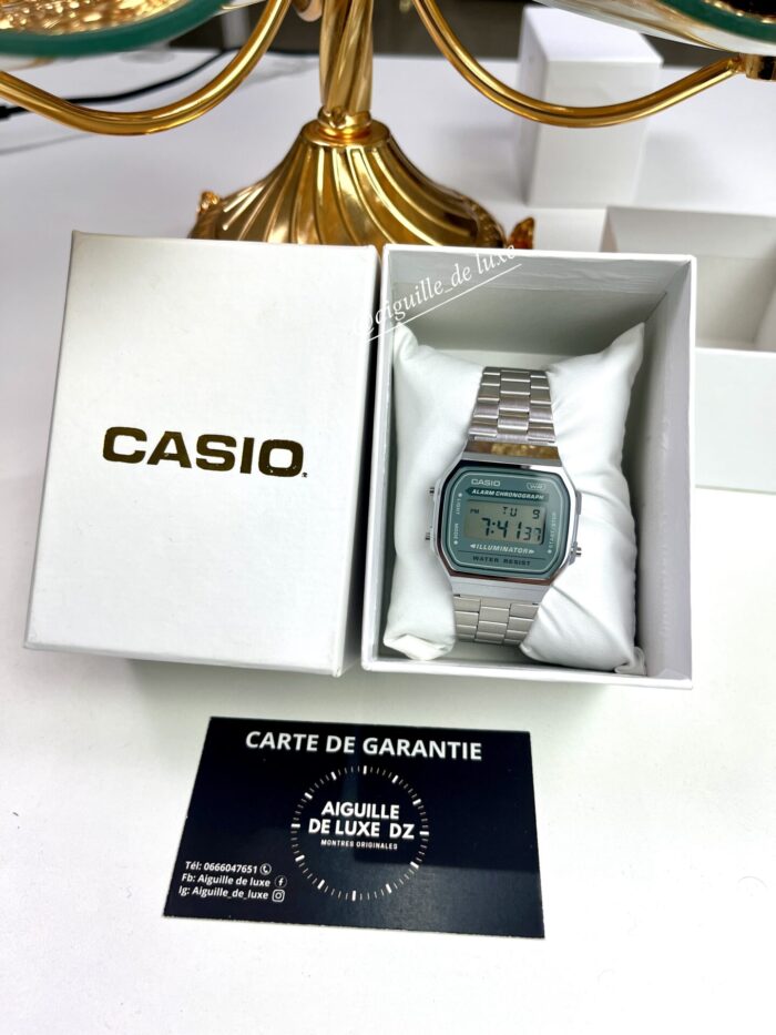 Casio Unisexe A168WA-3AY Digitale Acier Look Vintage Cadran Vert A168WA-3AY https://aiguilledeluxe.com original Algerie DZ