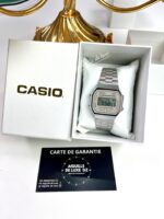 Casio Unisexe A168WA‑8AY Digitale Acier Rétro Cadran Beige Clair A168WA-8AY https://aiguilledeluxe.com original Algerie DZ