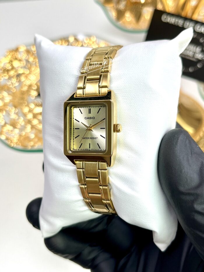 Casio Femme LTP‑V007G‑9E Montre Élégance Dorée Minimaliste et Légère LTP-V007G-9E https://aiguilledeluxe.com original Algerie DZ
