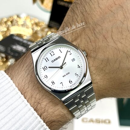 Casio Femme MTP‑B145D‑7B Montre Vintage Acier Cadran Blanc Minimaliste MTP-B145D-7B https://aiguilledeluxe.com original Algerie DZ