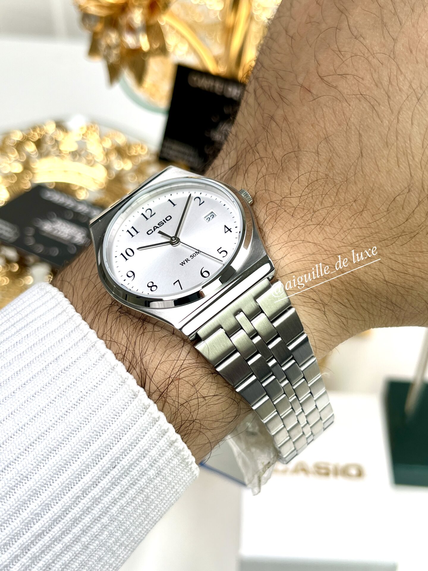 Casio Homme MTP‑B145D‑7B Montre Vintage Acier Cadran Blanc Minimaliste MTP-B145D-7B https://aiguilledeluxe.com original Algerie DZ