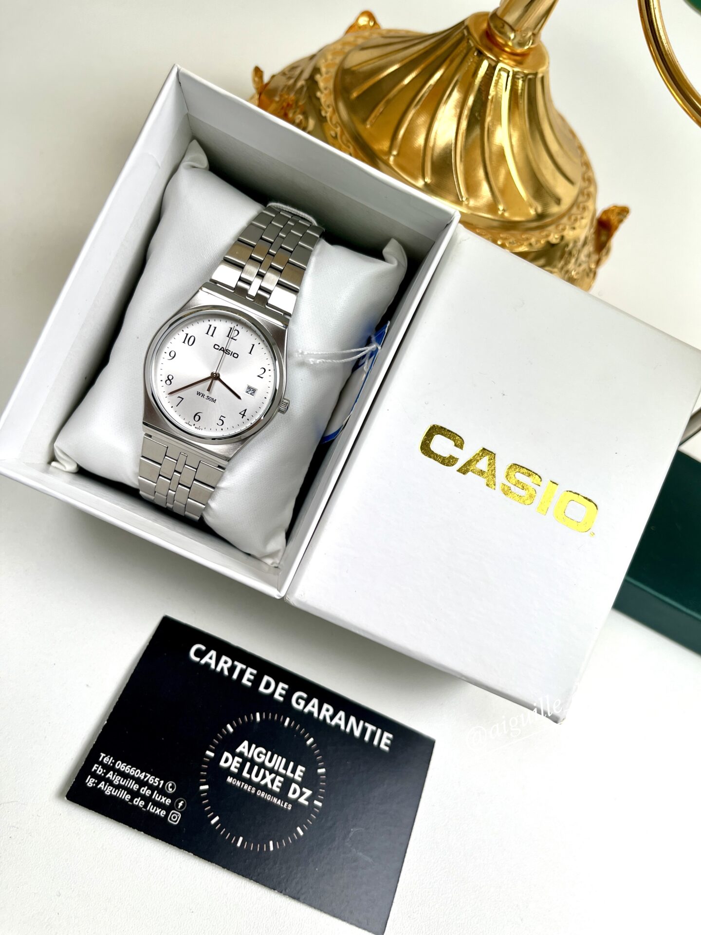 Casio Homme MTP‑B145D‑7B Montre Vintage Acier Cadran Blanc Minimaliste MTP-B145D-7B https://aiguilledeluxe.com original Algerie DZ