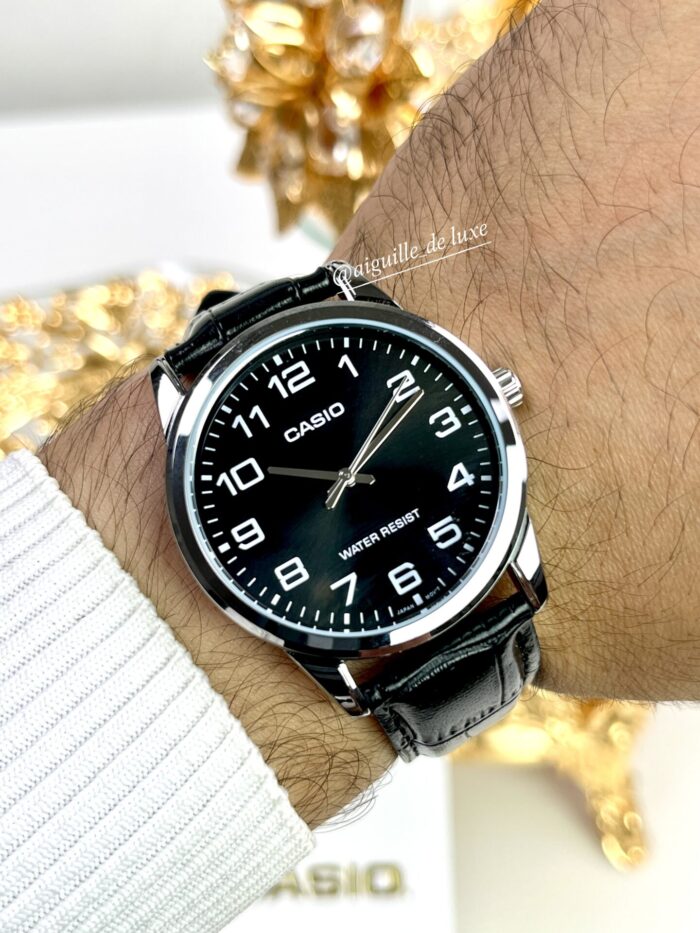 Casio Homme MTP‑V001L‑7B Montre Cuir Noir Classique et Minimaliste MTP-V001L-7B https://aiguilledeluxe.com original Algerie DZ