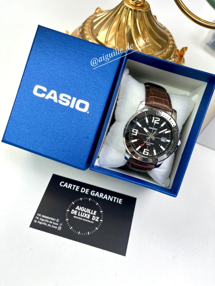 Casio Homme MTP-VD01L-1B Cadran Noir Sport, Cuir Marron MTP-VD01L-1B https://aiguilledeluxe.com original Algerie DZ