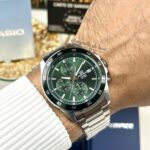 Casio Edifice Homme EFR-526D-3A Montre Chronographe Acier Inoxydable Cadran Vert Élégant (Copie) EFR-526D-3A-1 https://aiguilledeluxe.com original Algerie DZ