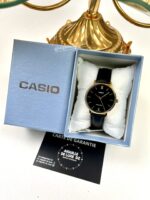Casio Femme LTP-VT01GL-1B Montre Élégante Dorée Cadran Noir LTP-VT01GL-1B https://aiguilledeluxe.com original Algerie DZ