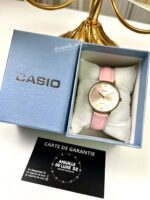 Casio Femme LTP-VT01GL-4B Élégante Boitier Doré Cadran Rose Bracelet Cuir Rose LTP-VT01GL-4B https://aiguilledeluxe.com original Algerie DZ