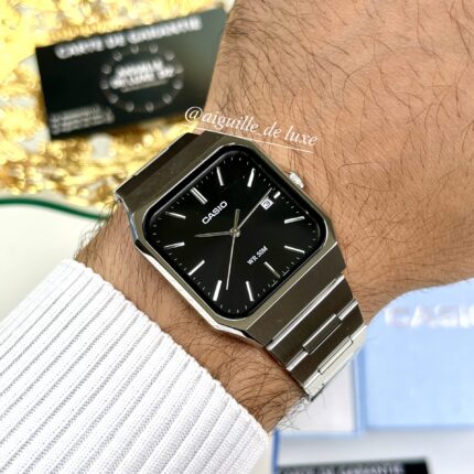 Casio Homme MTP-B185D-1A Élégante Cadran Noir Acier Compact MTP-B185D-1A https://aiguilledeluxe.com original Algerie DZ