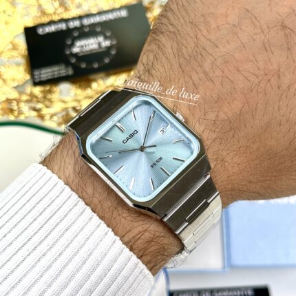 Casio Homme MTP-B185D-2A2 Montre Élégante Cadran Bleu Clair Boîtier Acier MTP-B185D-2A2 https://aiguilledeluxe.com original Algerie DZ