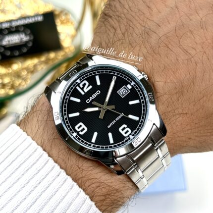 Casio Homme MTP-V004D-1B2 Montre Élégante Cadran Noir Acier Brillant MTP-V004D-1B2 https://aiguilledeluxe.com original Algerie DZ