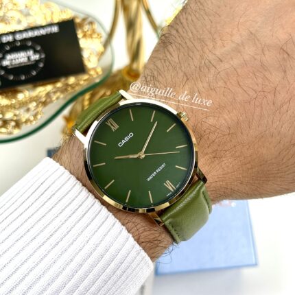 Casio Homme MTP-VT01GL-3B Élégante Cadran Vert Ton Doré MTP-VT01GL-3B https://aiguilledeluxe.com original Algerie DZ