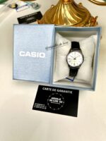 Casio Femme LTP-V005L-7B Élégante Cadran Blanc Bracelet Cuir Noir LTP-V005L-7B https://aiguilledeluxe.com original Algerie DZ