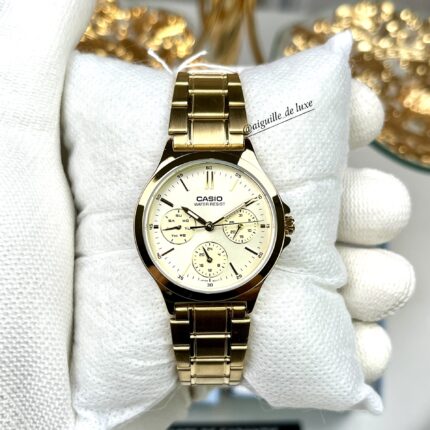 Casio Femme LTP-V300G-9A Élégante Multifonction Or Champagne LTP-V300G-9A https://aiguilledeluxe.com original Algerie DZ