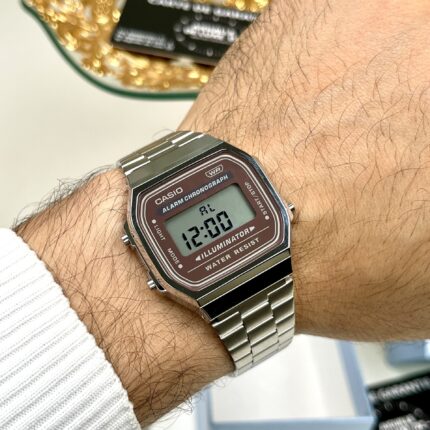 Casio Unisexe A168WA-5AY Bracelet Acier Chromé Rétro Urbain A168WA-5AY https://aiguilledeluxe.com original Algerie DZ