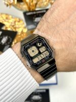 Casio Unisexe A130WEGG-1A Bracelet Acier Gris Foncé Moderne Et Urbain A130WEGG-1A https://aiguilledeluxe.com original Algerie DZ