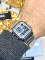 Casio Unisexe A-130WE-7A Bracelet Acier Vintage Rétro Futuriste A130WE-7A https://aiguilledeluxe.com original Algerie DZ