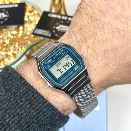 Casio Unisexe A158WEM-3 Bracelet Acier Maille Vintage Élégant (Copie) A158WEM-4 https://aiguilledeluxe.com original Algerie DZ