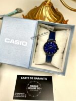 Casio Femme LTP-VT02BL-2A – Montre Élégante Minimaliste Bracelet Cuir Bleu LTP-VT02BL-32A https://aiguilledeluxe.com original Algerie DZ